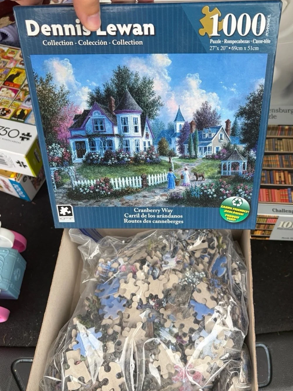 Dennis lewan Cranberry Way 1000-Piece Jigsaw Puzzle - pieces in ziplock bag